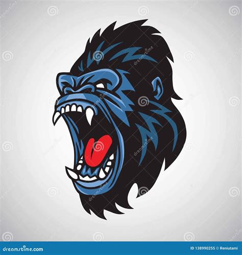 Angry Gorilla Mascot Cartoon Logo Vector Stock Vector - Illustration of kong, design: 138990255