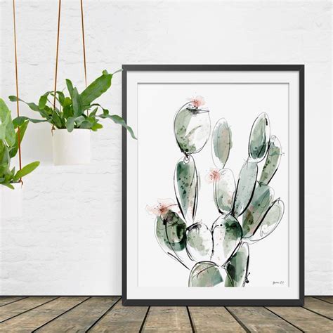 'prickly pear' cactus art print by green lili | notonthehighstreet.com