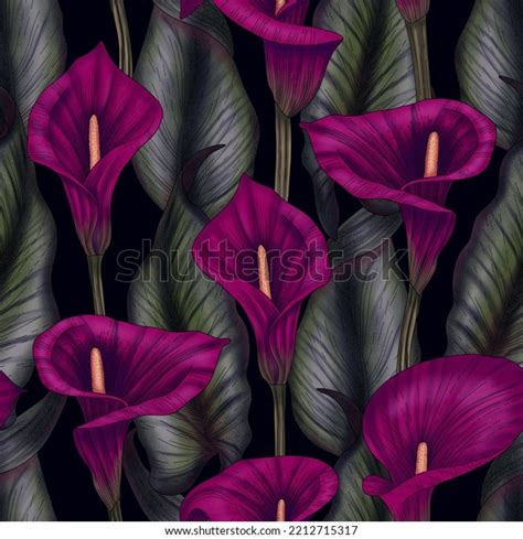 Hand Drawn Watercolor Calla Lilies Seamless Stock Illustration 2212715317 | Shutterstock