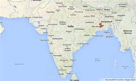 Kolkata on Map of India