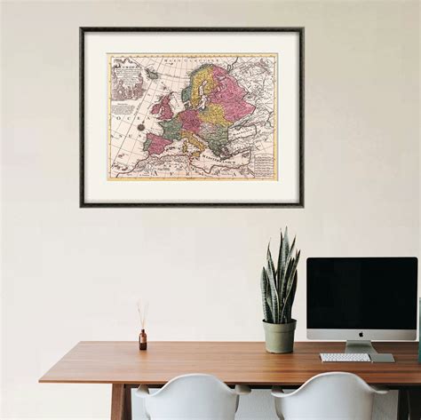 Europe Map Print Map Vintage Old Maps Antique Prints Poster - Etsy