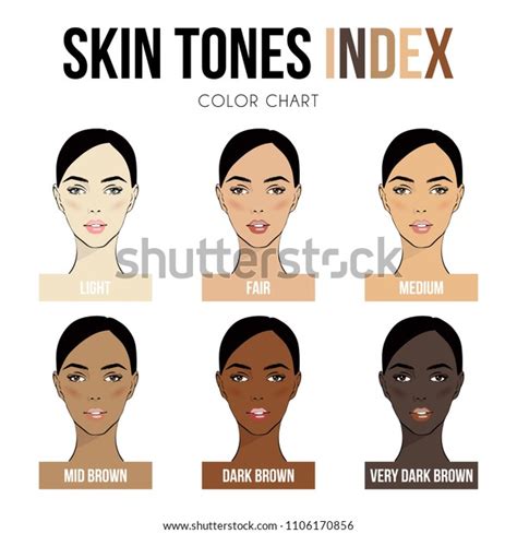 Skin Color Index Infographic Vector Beautiful: stockvector (rechtenvrij) 1106170856 | Shutterstock