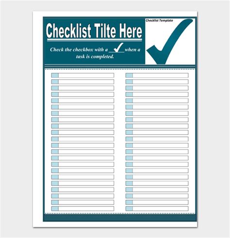 24 Free Task List and Checklist Templates (Word | Excel | PDF)