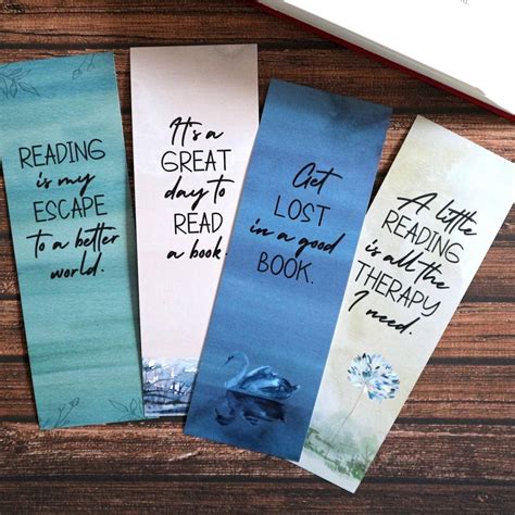 Printable Bookmarks Set With Bookish Quotes Bookmark Digital - Etsy | Bookmarks for books ...