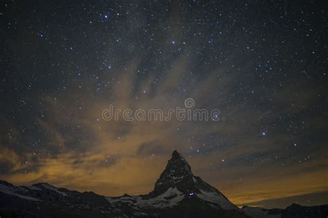 Matterhorn stary night stock photo. Image of europe, planet - 94876810