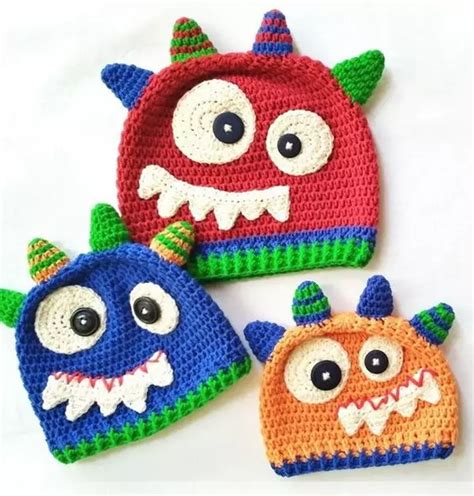 Crochet Baby Monster Beanie Pattern » Weave Crochet