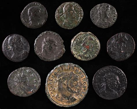 Lot of (10) Late Roman Ancient Coins | Pristine Auction