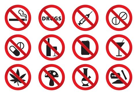 No Drugs Icons 97610 Vector Art at Vecteezy