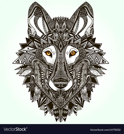 Graphic wolf Royalty Free Vector Image - VectorStock