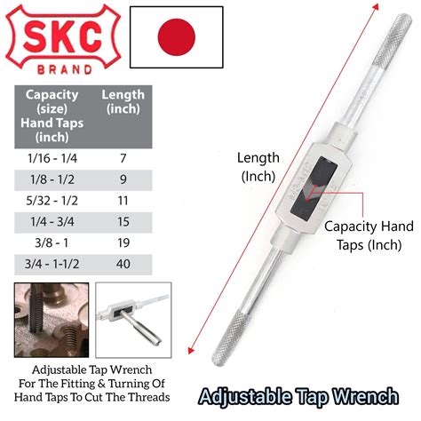 SKC Japan Adjustable Tap Wrench Handle For Screw Thread In Automotive And Machinery Tool