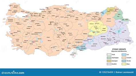 Map of Ethnic Groups in the Republic of Turkey Stock Vector ...