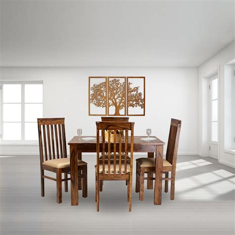 Buy Sheesham Wooden Dining Table Made with solid sheesham wood - Furniture Wallet