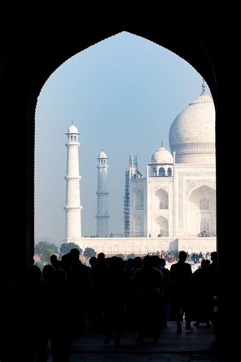 Taj Mahal from Main Entrance Great Gate, Agra, Uttar Pradesh Stock Photo - Image of jahan ...