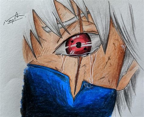 My drawing of Kakashi when he got the sharingan for the first time. : r/Naruto