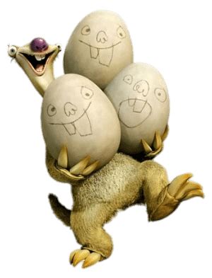 Ice Age character Sid with dinosaur eggs transparent PNG - StickPNG