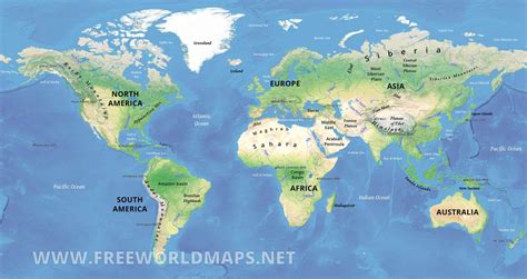 World Map Rivers And Mountains