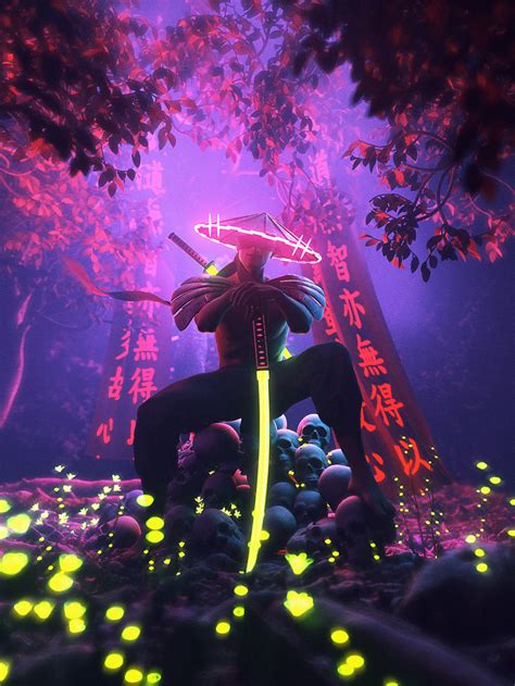 Neon samurai on Behance | Samurai wallpaper, Samurai artwork, Samurai art