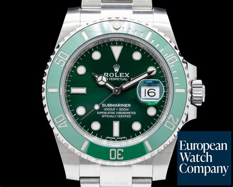 Rolex 116610LV Submariner "Hulk" Green Ceramic Bezel Green Dial SS 2019 (43800) | European Watch Co.