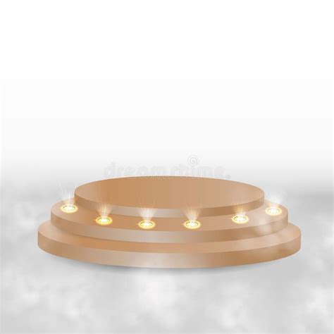 Round Stage Podium with Lighting Stock Illustration - Illustration of isolated, pedestal: 133892053