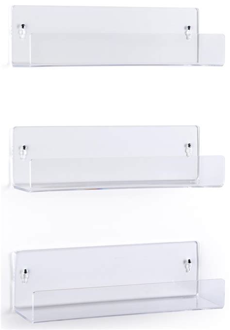 Wall Mounted Acrylic Shelves | Set of 3