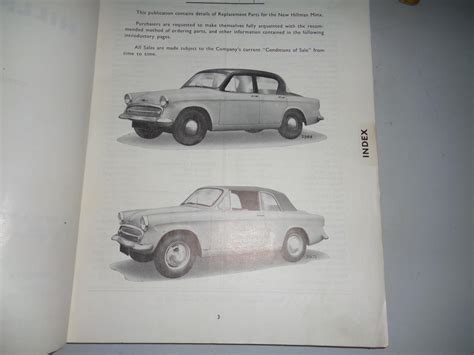 Hillman Minx Part Catalog - British Other - MG, Triumph, Jaguar, etc ...