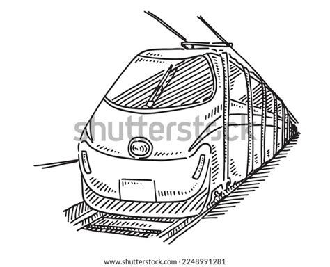 Handdrawn Vector Drawing High Speed Train Stock Vector (Royalty Free ...