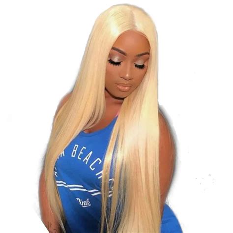 613 Blonde Lace Front Wig 150% Full End Lace Front Human Hair Wigs For Women Pre Plucked 13x4 ...