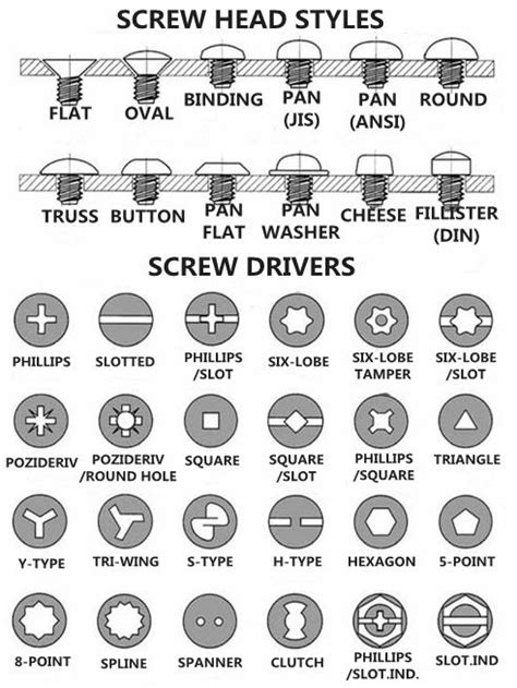 Clearly Know Common Screw Head Styles & Screw Drivers : r/Carpentry