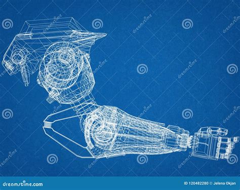 Robotic Arm Blueprint Stock Photography | CartoonDealer.com #194791640