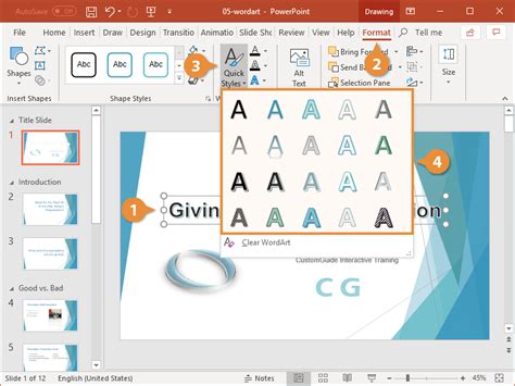 WordArt in PowerPoint | CustomGuide