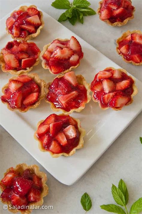 Mini Strawberry Tarts with a Homemade Shortbread Crust