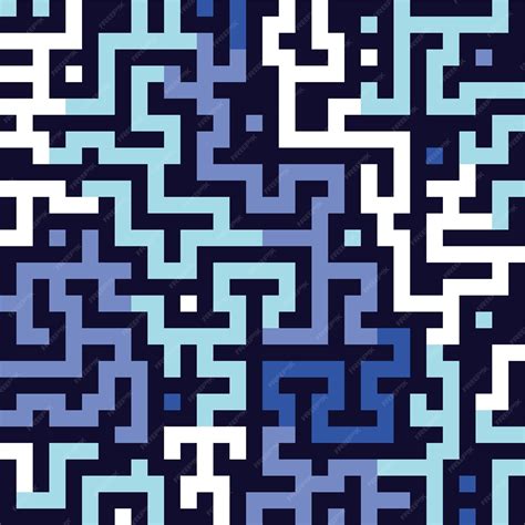 Premium Vector | Pixel art abstract maze seamless pattern