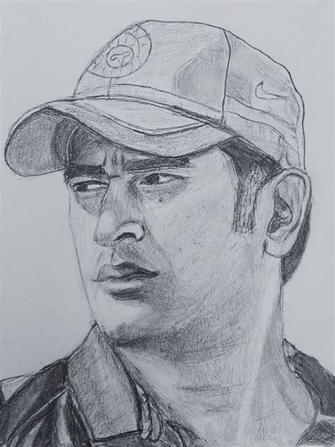 How to Draw MS Dhoni | Cricket Player Easy Drawing Tutorial | YUBI ART ...