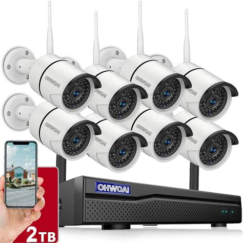 【8CH Expandable·Audio】 Security Camera System Wireless Outdoor, 8 ...