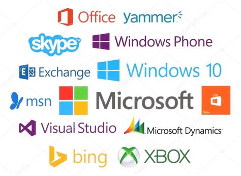 Collection of Microsoft products logos printed on paper – Stock Editorial Photo © rozelt #110592882