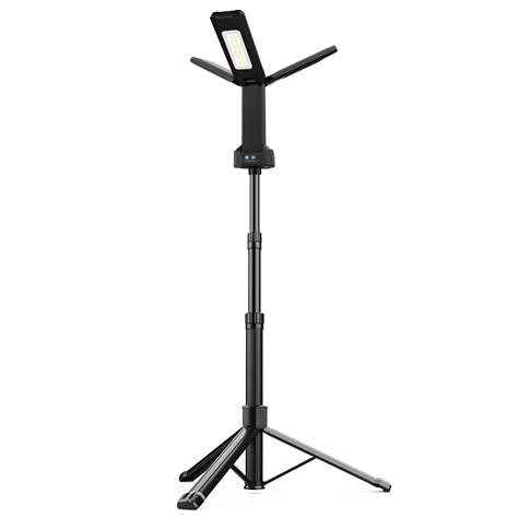 Rechargeable LED Work Light with Stand, 67" Tall Portable Cordless Work Light 3-head, 8AH ...