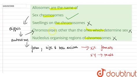 Allosomes are the name of