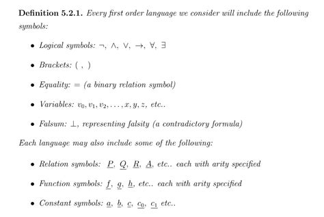 definition - What is the difference between 'logical symbols' and 'relation symbols' in first ...