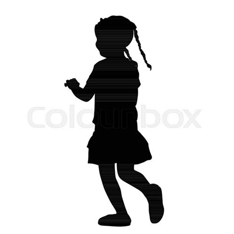 Little girl silhouette on white ... | Stock vector | Colourbox