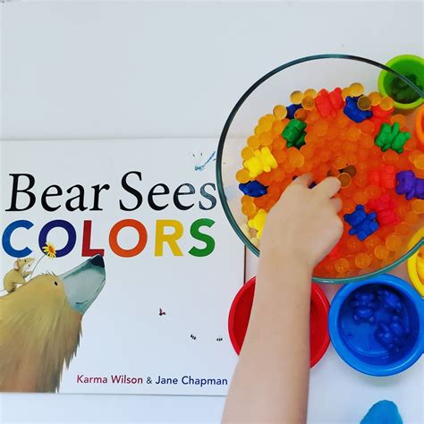 Color sorting sensory bin using counting bears & water beads. # ...