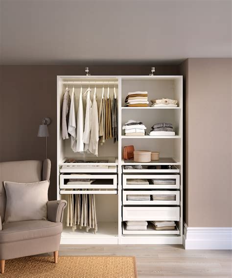 PAX wardrobe combination, white, 150x58x201 cm - IKEA