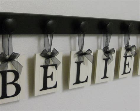 BELIEVE Sign Wall Art Decor Seven Hanging Wood Letter - Etsy