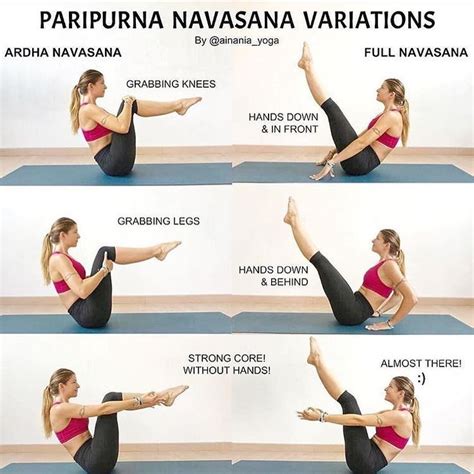 Variations on Boat Pose | PARIPURNA NAVASANA Focus on strengthening the ...