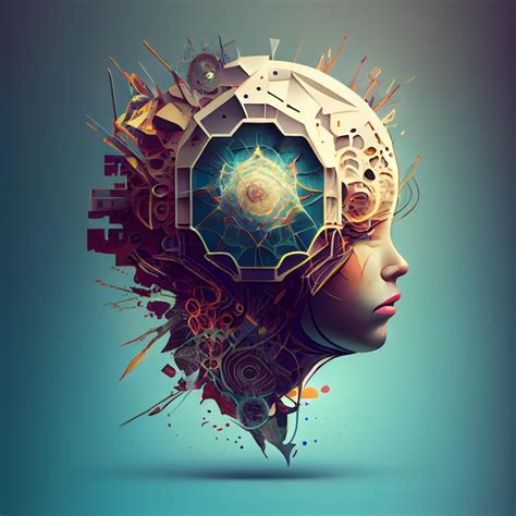 Premium AI Image | Abstract female face with gears and cogwheels 3D ...