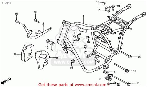 Honda Vt750c Shadow 750 1983 Usa Frame - schematic partsfiche