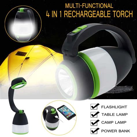 4 in 1 Portable Wireless LED Home Night Light Table Lamp USB Rechargeable Outdoor Camping ...