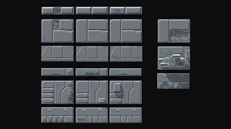 Sci-Fi Wall Panels 21 Parts - Vol. 1 - Buy Royalty Free 3D model by ...