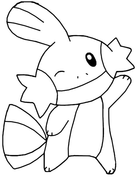 Cute Mudkip Pokemon Coloring Page - Free Printable Coloring Pages for Kids