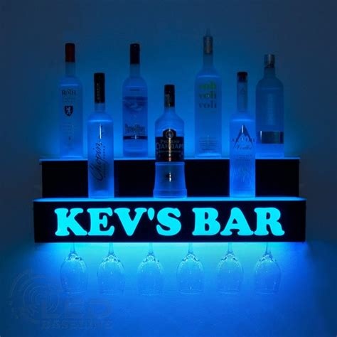 2 Tier LED Display Shelf | LED Lighted Bar Shelf | Bottle Display Shelf