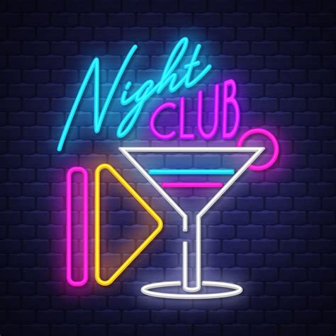 Premium Vector | Night club neon sign